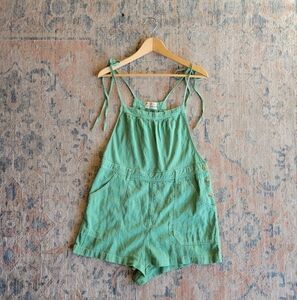 Green, 53% Linnen Romper Overalls From Urban Outfitters